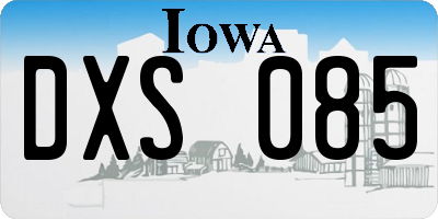 IA license plate DXS085