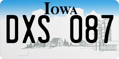IA license plate DXS087