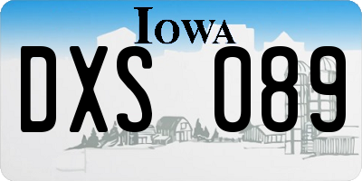 IA license plate DXS089