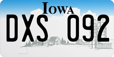 IA license plate DXS092