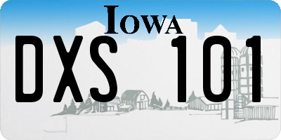 IA license plate DXS101