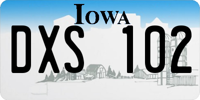 IA license plate DXS102