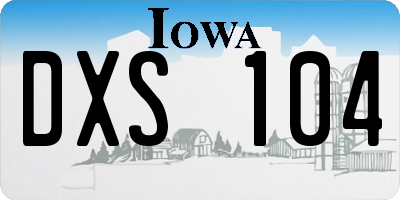 IA license plate DXS104