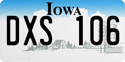 IA license plate DXS106