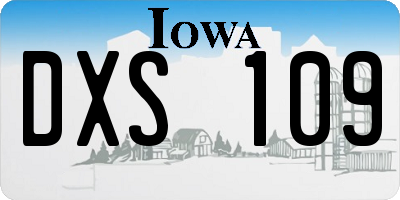 IA license plate DXS109