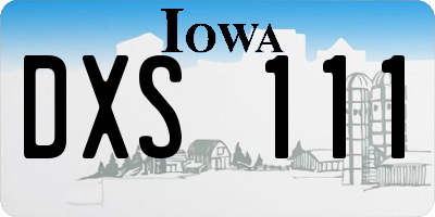 IA license plate DXS111
