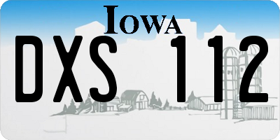 IA license plate DXS112