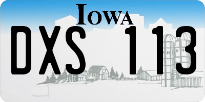 IA license plate DXS113