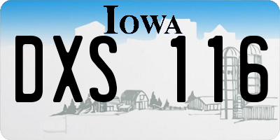 IA license plate DXS116