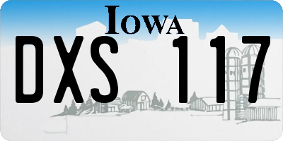 IA license plate DXS117