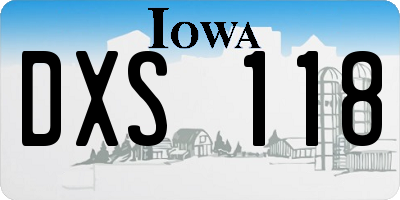 IA license plate DXS118