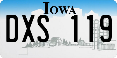 IA license plate DXS119