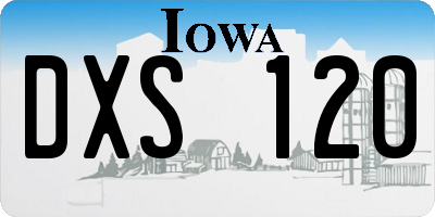IA license plate DXS120
