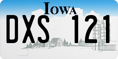 IA license plate DXS121
