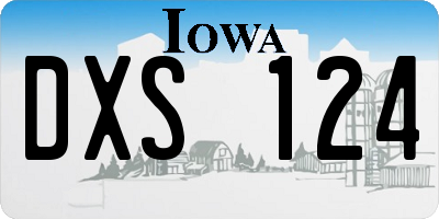 IA license plate DXS124
