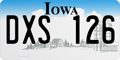 IA license plate DXS126