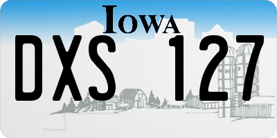 IA license plate DXS127