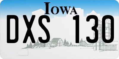 IA license plate DXS130