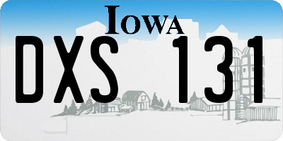 IA license plate DXS131