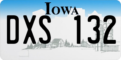 IA license plate DXS132