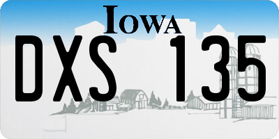 IA license plate DXS135