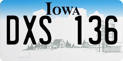 IA license plate DXS136