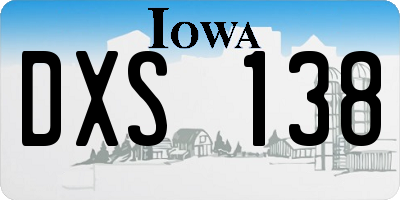 IA license plate DXS138