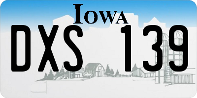 IA license plate DXS139