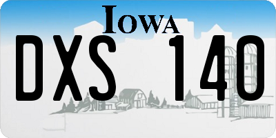 IA license plate DXS140