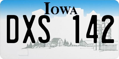 IA license plate DXS142
