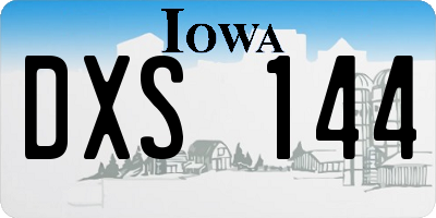 IA license plate DXS144