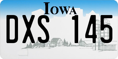 IA license plate DXS145
