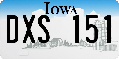 IA license plate DXS151