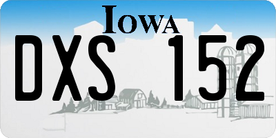 IA license plate DXS152