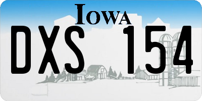 IA license plate DXS154