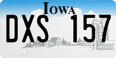 IA license plate DXS157