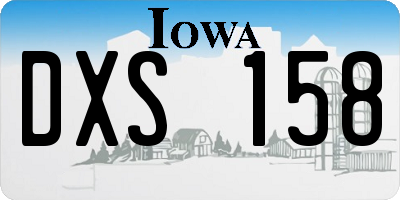 IA license plate DXS158