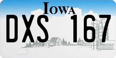IA license plate DXS167