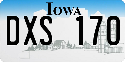 IA license plate DXS170