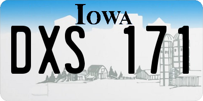 IA license plate DXS171