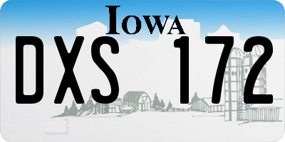 IA license plate DXS172