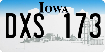 IA license plate DXS173