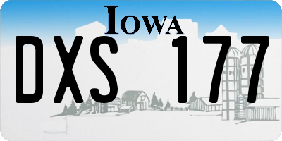 IA license plate DXS177