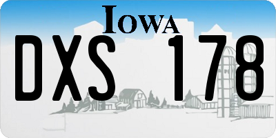 IA license plate DXS178
