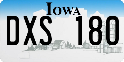 IA license plate DXS180