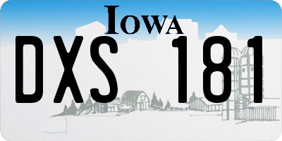 IA license plate DXS181