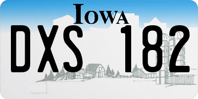 IA license plate DXS182