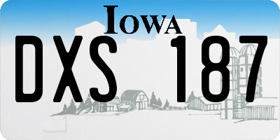 IA license plate DXS187