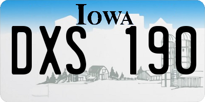 IA license plate DXS190