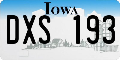 IA license plate DXS193